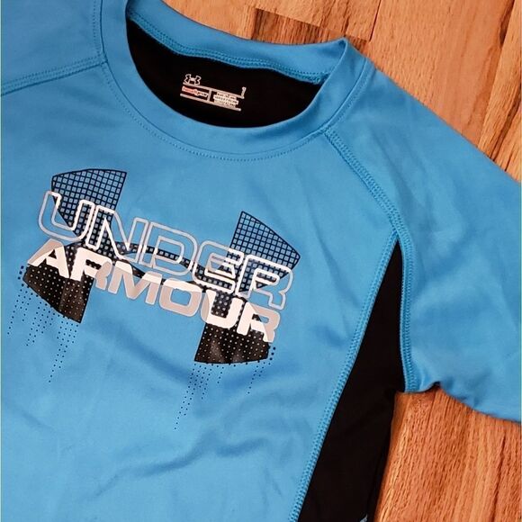 NWOT Under Armour Heat Gear Turquoise Grapic Tee - Picture 2 of 4
